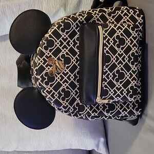 Mickey Mouse Black & Gold Patterned Backpack